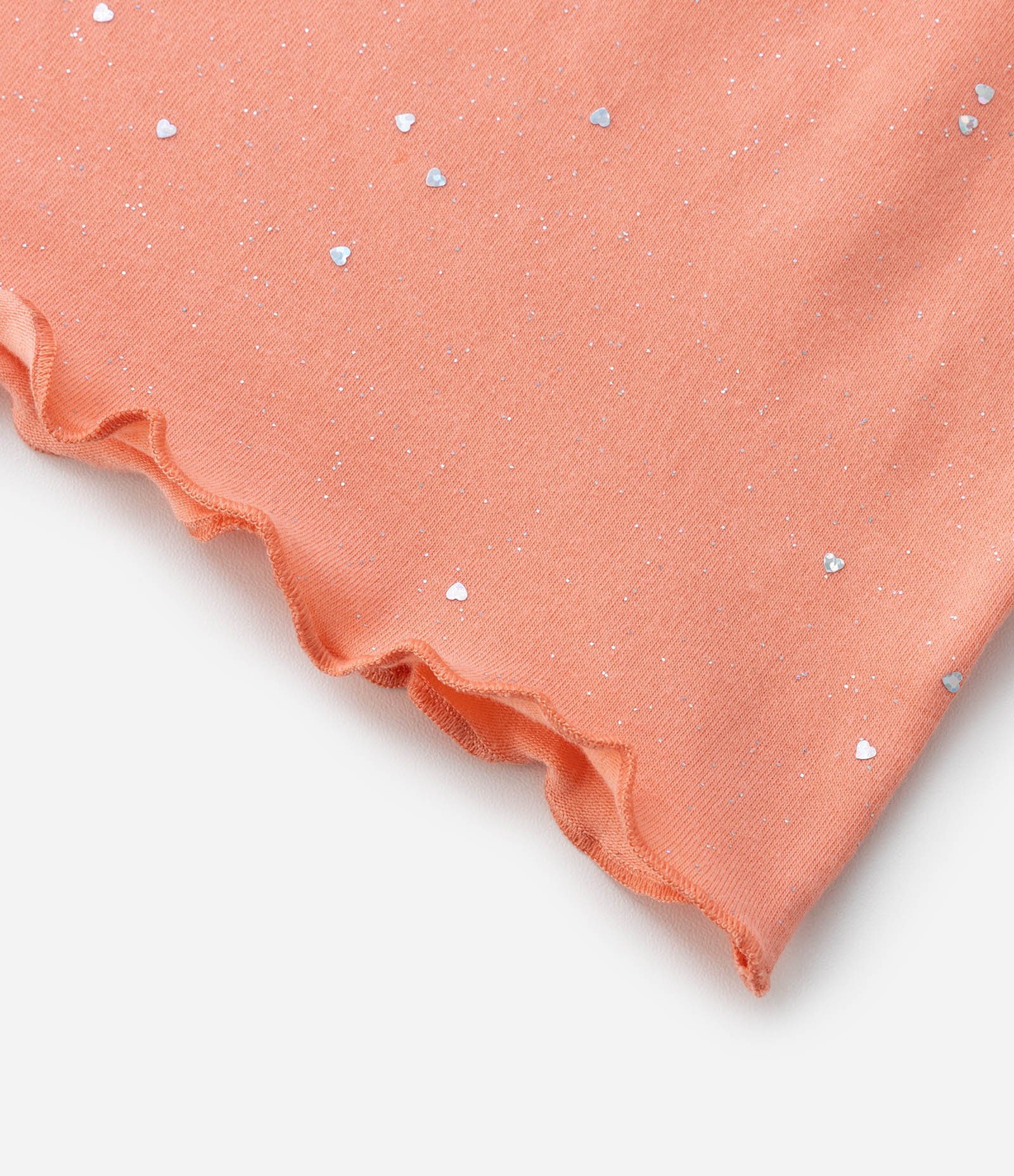 Blusa Infantil com Corações e Glitter - Tam 5 a 14 Anos Laranja 4