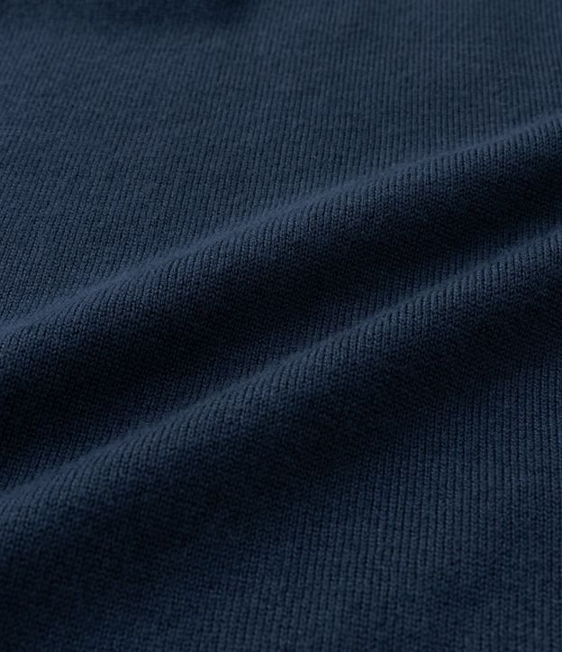 Suéter Infantil Texturizado com Gola Polo - Tam 5 a 14 anos Azul Marinho 3