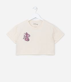 Blusa Cropped Infantil com Bordado da Angel - Tam 5 a 14 anos