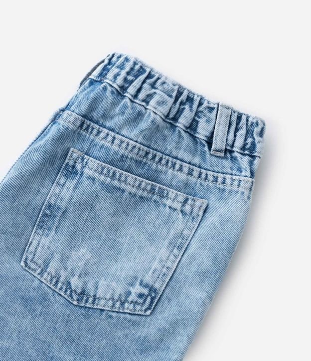 Short Jeans Infantil com Cintura Alta e Pérolas- Tam 5 a 14 Anos Azul 3