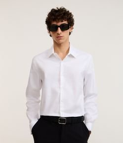 Camisa em Tricoline com Manga Longa