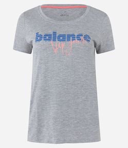 Camiseta Esportiva em Viscose com Manga Curta e Estampa Balance