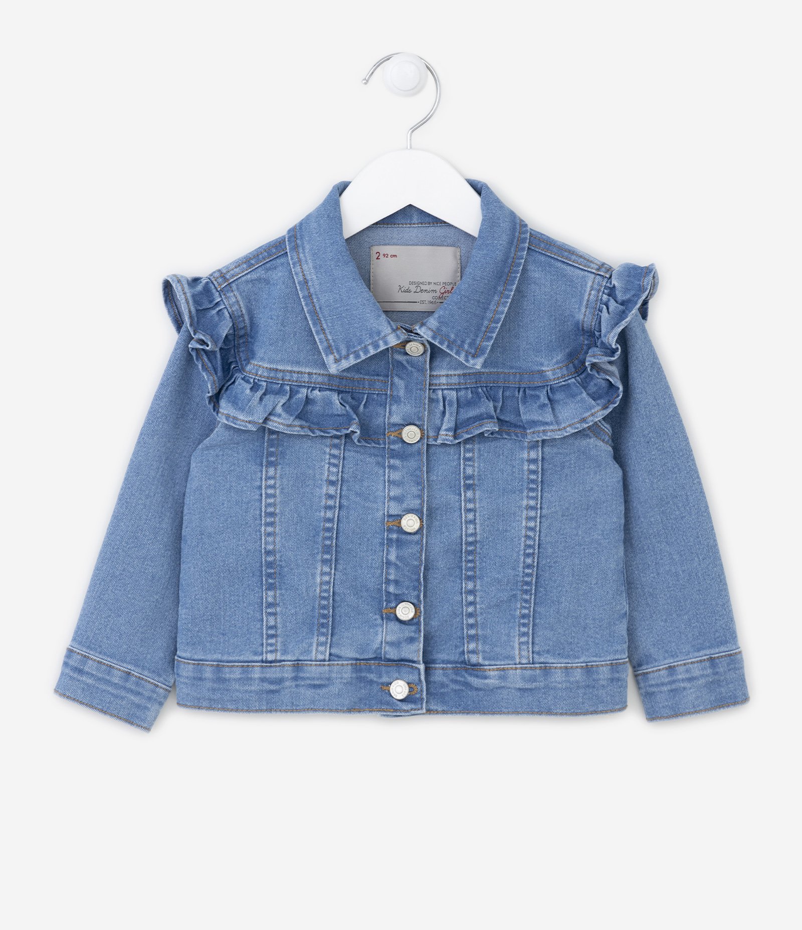 Jaqueta Jeans Infantil com Babadinhos - Tam 1 a 5 anos Azul 1