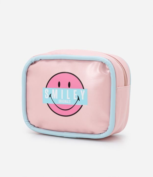 Necessaire Tijolo em PU Estampa Smiley Originals