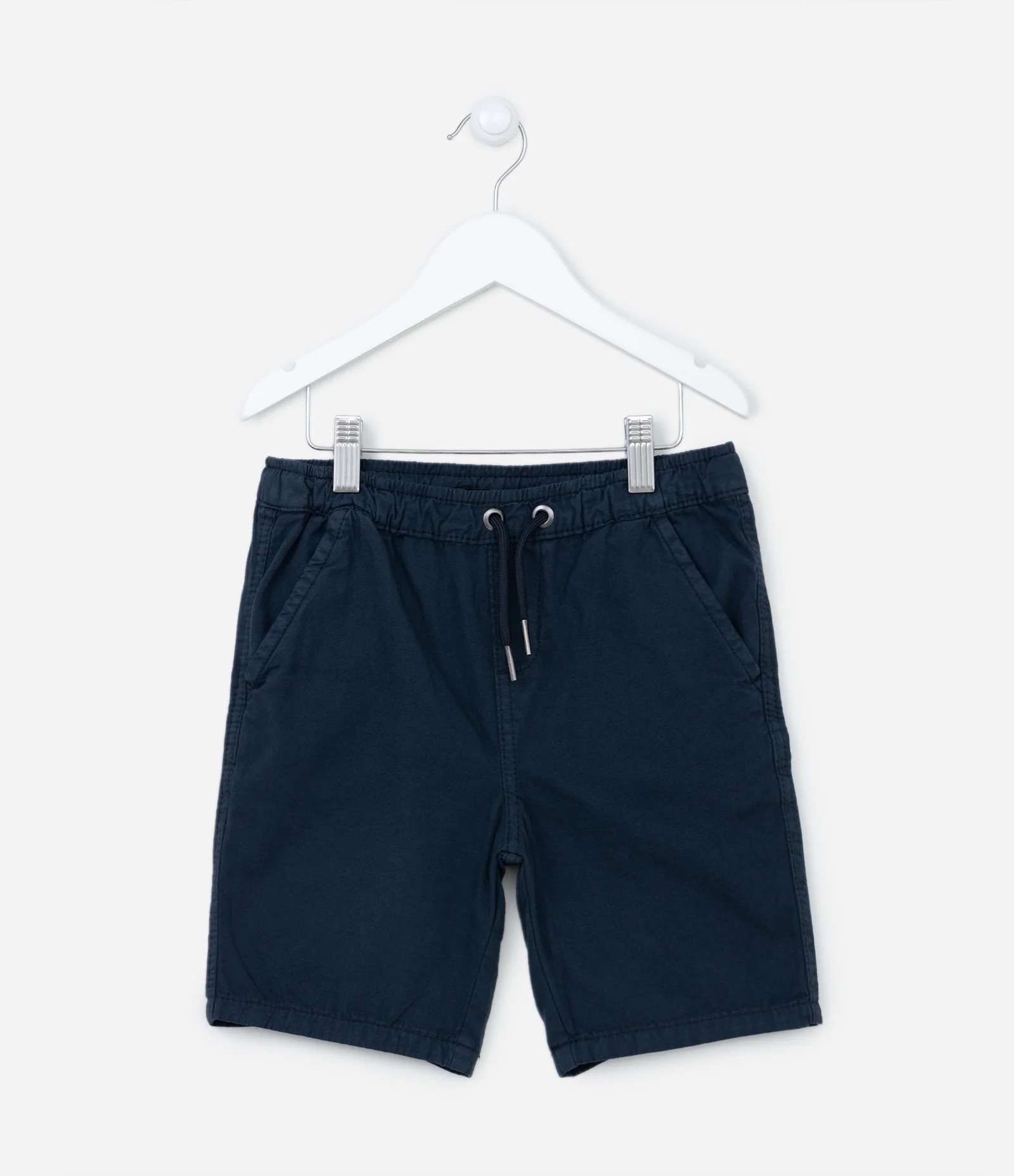 Bermuda Infantil em Sarja com Amarração - Tam 5 a 14 anos Azul Marinho 1