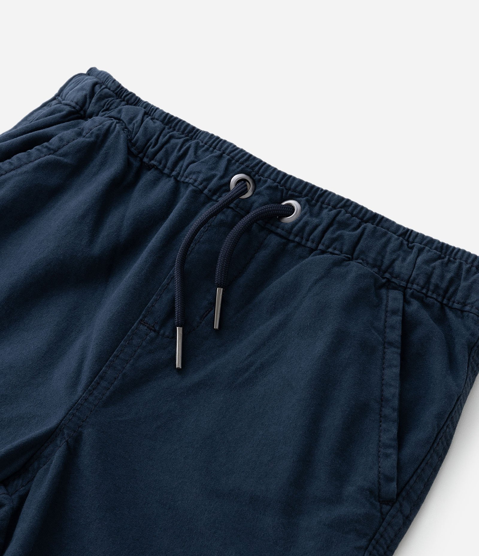 Bermuda Infantil em Sarja com Amarração - Tam 5 a 14 anos Azul Marinho 4