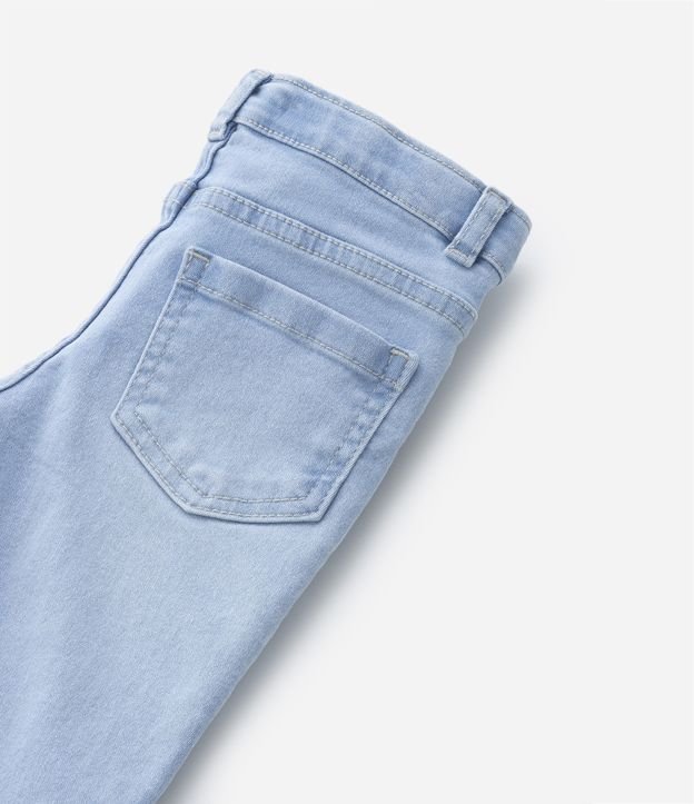 Calça Flare Infantil Jeans com Barra Desfiada - Tam 1 a 5 anos Azul 3