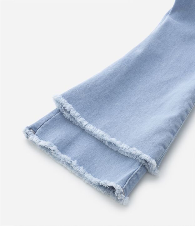 Calça Flare Infantil Jeans com Barra Desfiada - Tam 1 a 5 anos Azul 4