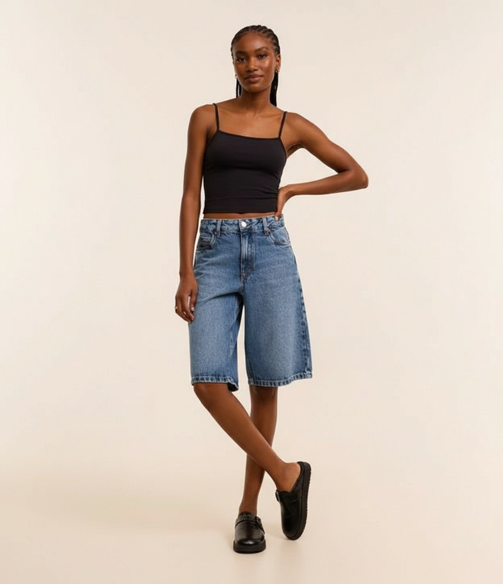 Blusa Cropped de Alcinha em Poliamida Preto 4