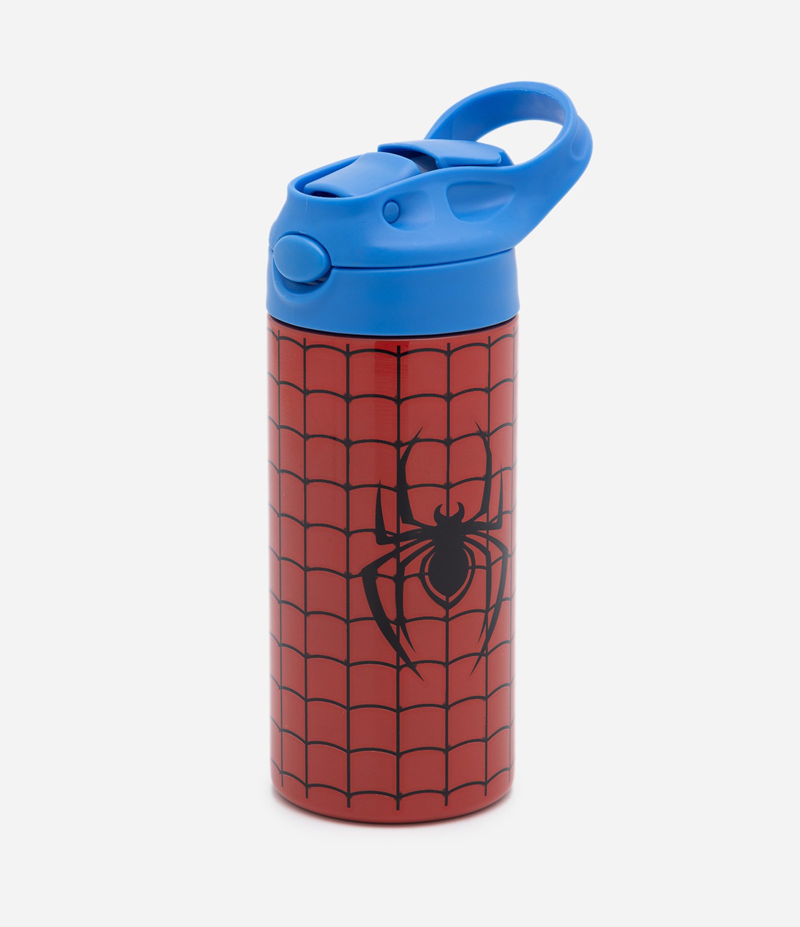 Garrafa em Metal com Estampa do Homem Aranha e Tampa com Canudo 400ml Vermelho 1