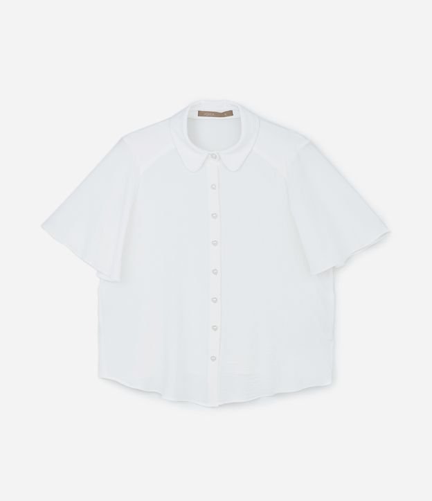 Camisa Airflow em Crepe com Botões de Corações Curve & Plus Size Off White 5