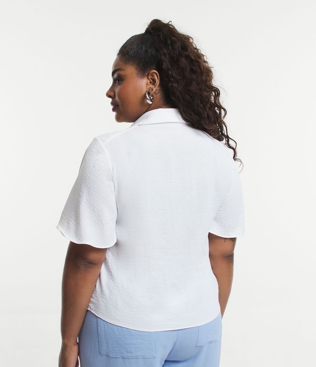 Camisa Airflow em Crepe com Botões de Corações Curve & Plus Size Off White 3