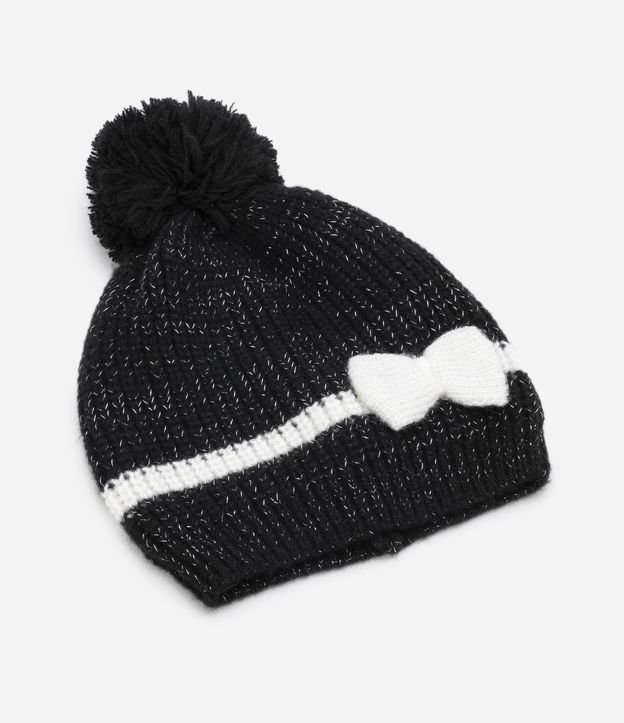 Gorro Infantil com Pompom e Laço