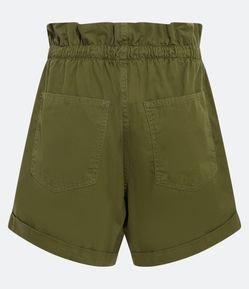 Short Baggy em Sarja com Regulador no Cós
