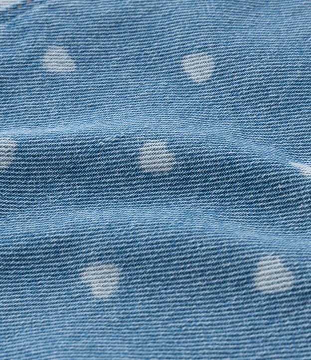 Salopete Infantil Jeans com Recorte Coração no Peito e Estampa Mini Corações - Tam 1 a 5 Anos Azul 3