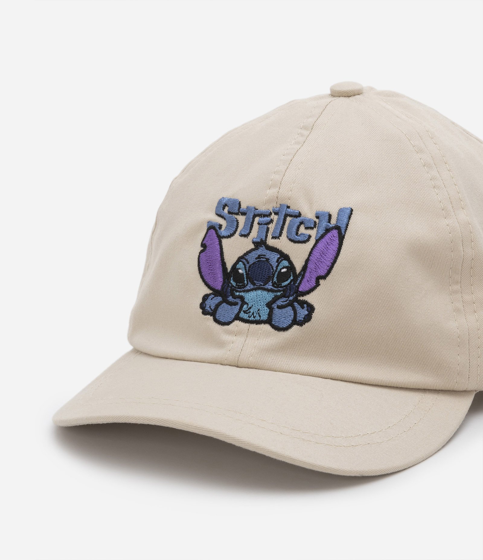 Boné Infantil com Bordado Frontal do Stitch Bege 4