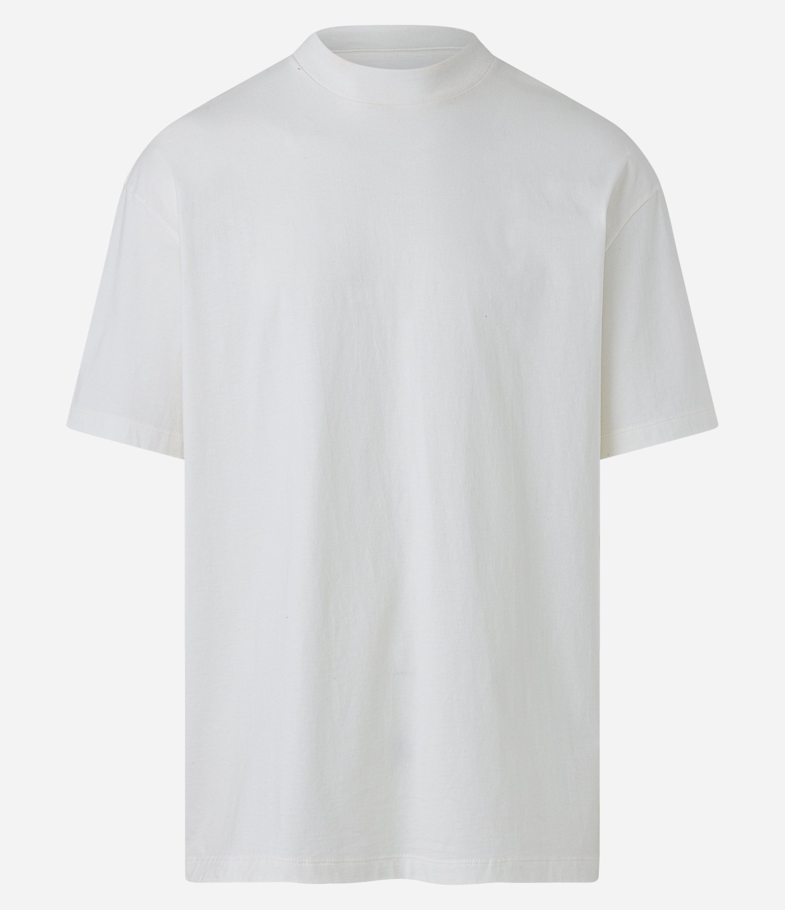 Camiseta Relaxed em Algodão com Gola Canelada Branco 1