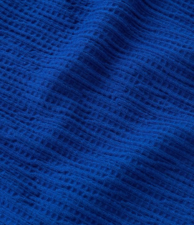 Vestido Midi em Meia Malha com Recortes Franzidos Curve & Plus Size Azul 7