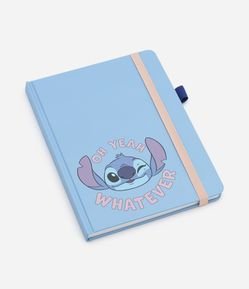 Caderno com Estampa Stitch Oh Yeah, Whatever e Elástico para Fechamento