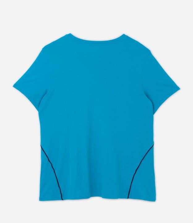 Camiseta Esportiva em Dry Fit com Viés Contrastante Curve & Plus Size Azul 6
