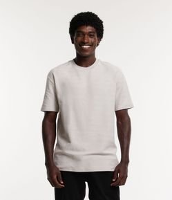 Camiseta Relaxed em Moletom Sarjado com Textura