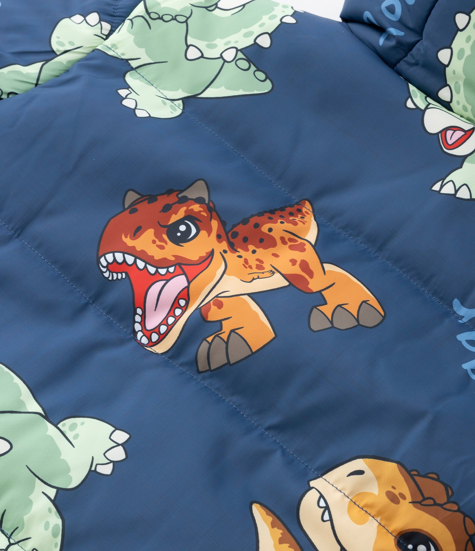 Jaqueta Puffer Infantil com Estampa Jurassic Bany com Forro em Sherpa - Tam 2 a 5 Anos Azul 3
