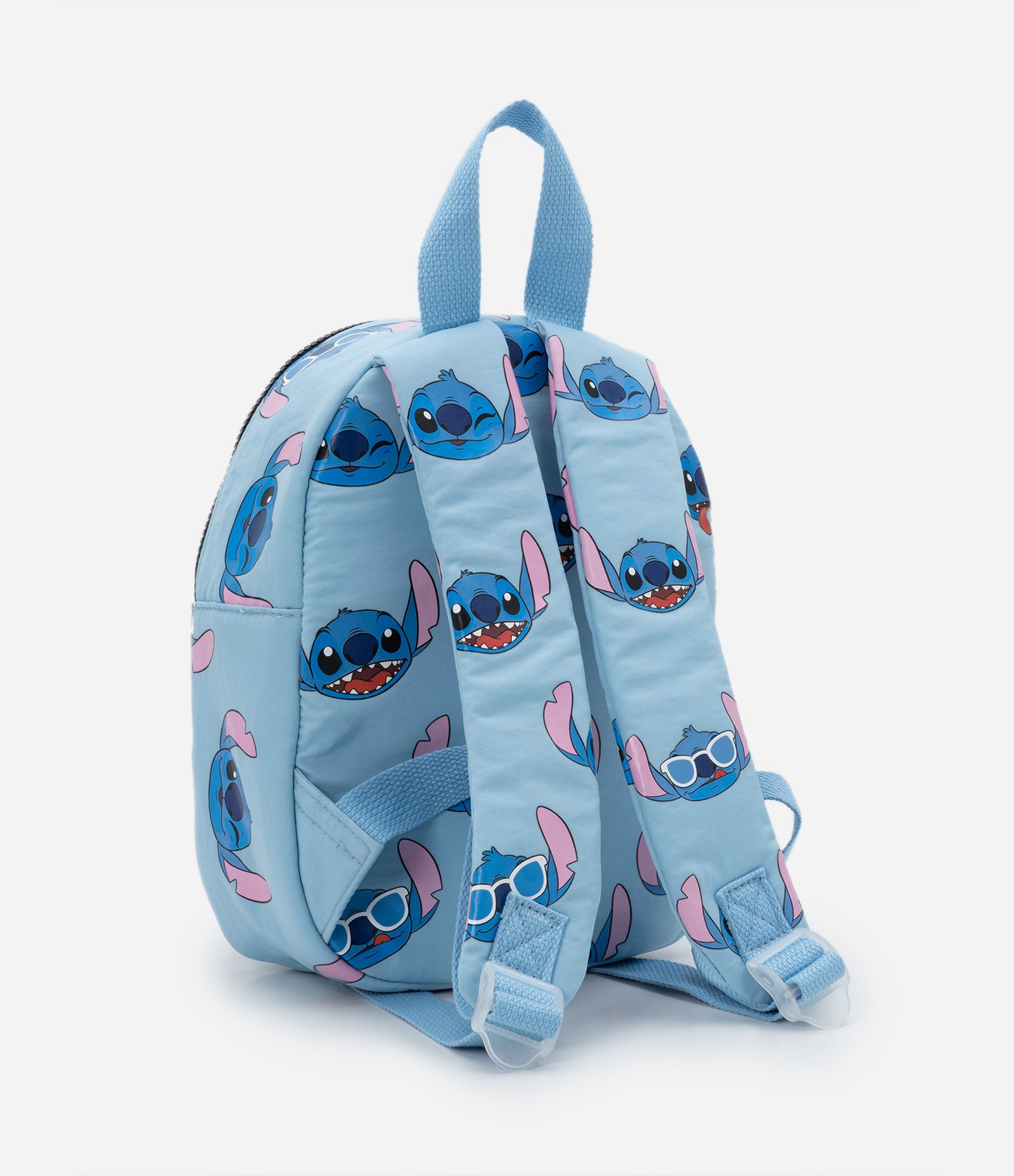 Mochila Infantil com Bolsinho Frontal e Estampa do Stitch - Tam U Azul 5