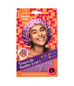 Touca de Banho Cetim 2 em 1 Lavanda e Laranja ProArt