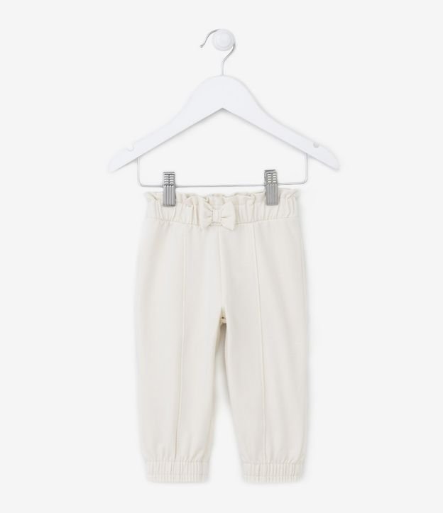 Calça Clochard Infantil com Lacinho Aplicado - Tam 0 a 18 meses