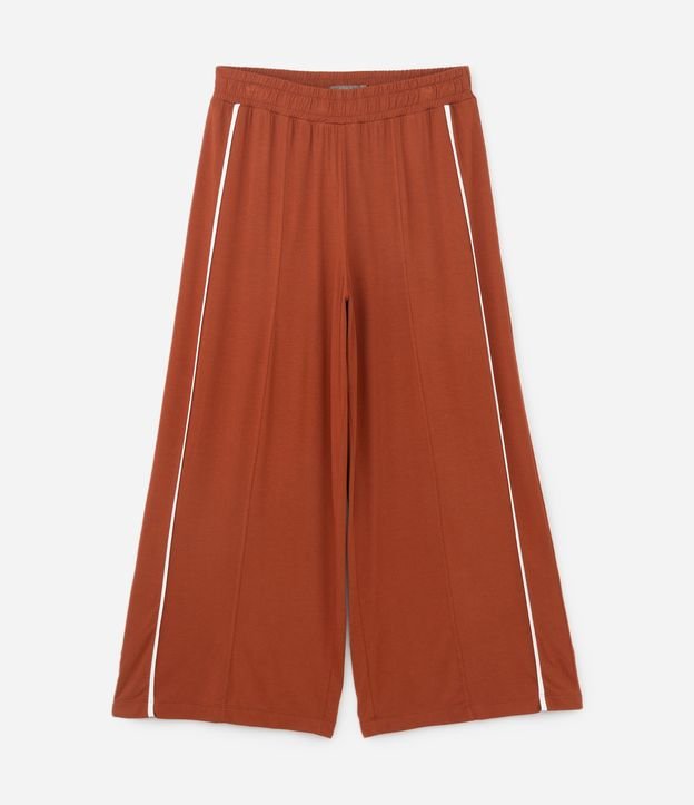 Calça Pantalona em Crepe com Viés Contrastante Curve & Plus Size Vermelho 5