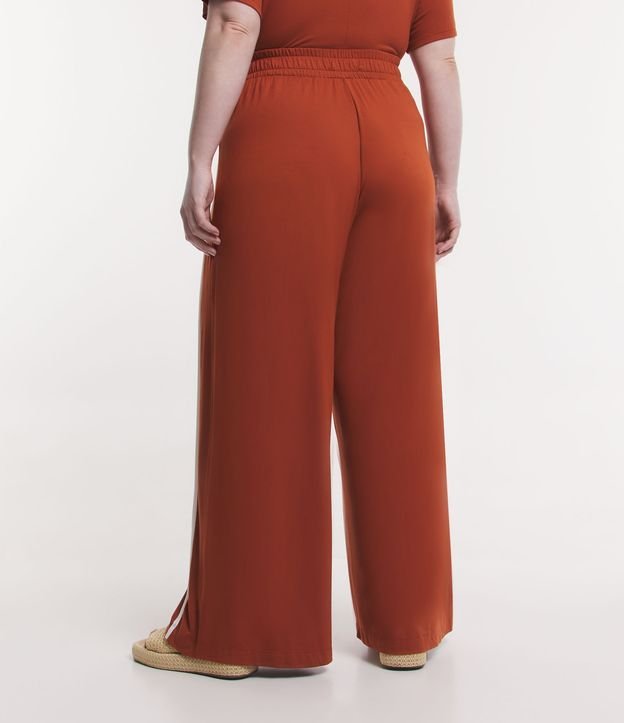 Calça Pantalona em Crepe com Viés Contrastante Curve & Plus Size Vermelho 3