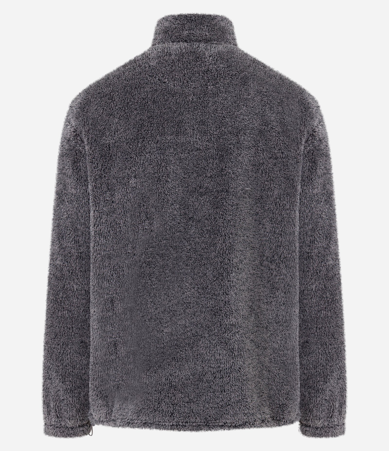 Blusão Peludinho com Zíper na Gola e Bolso Canguru Cinza 7