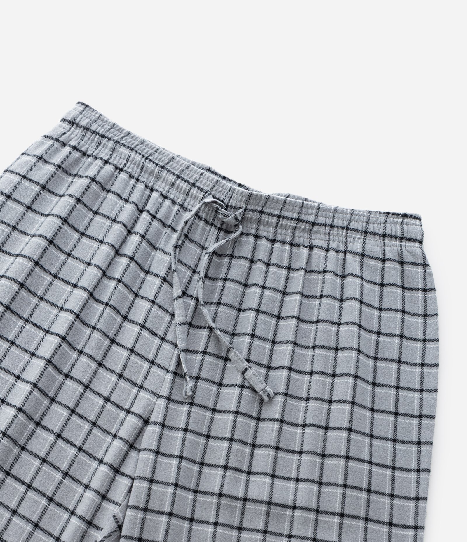 Calça de Pijama em Flanela Xadrez com Amarração Cinza 9