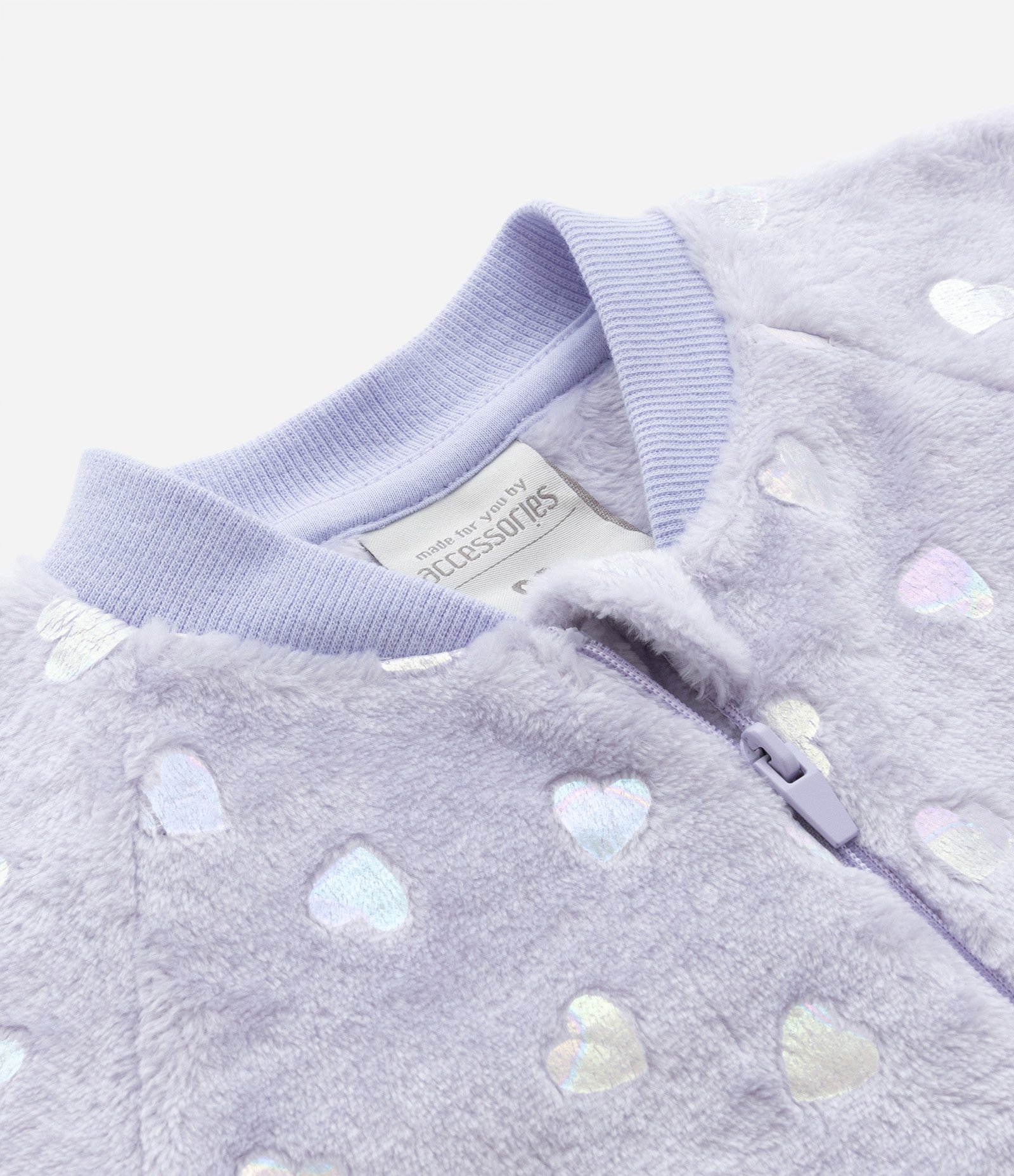 Pijama Jumper Infantil em Fleece com Bordadinhos de Coração - Tam 1 a 10 anos Roxo Lillás 6