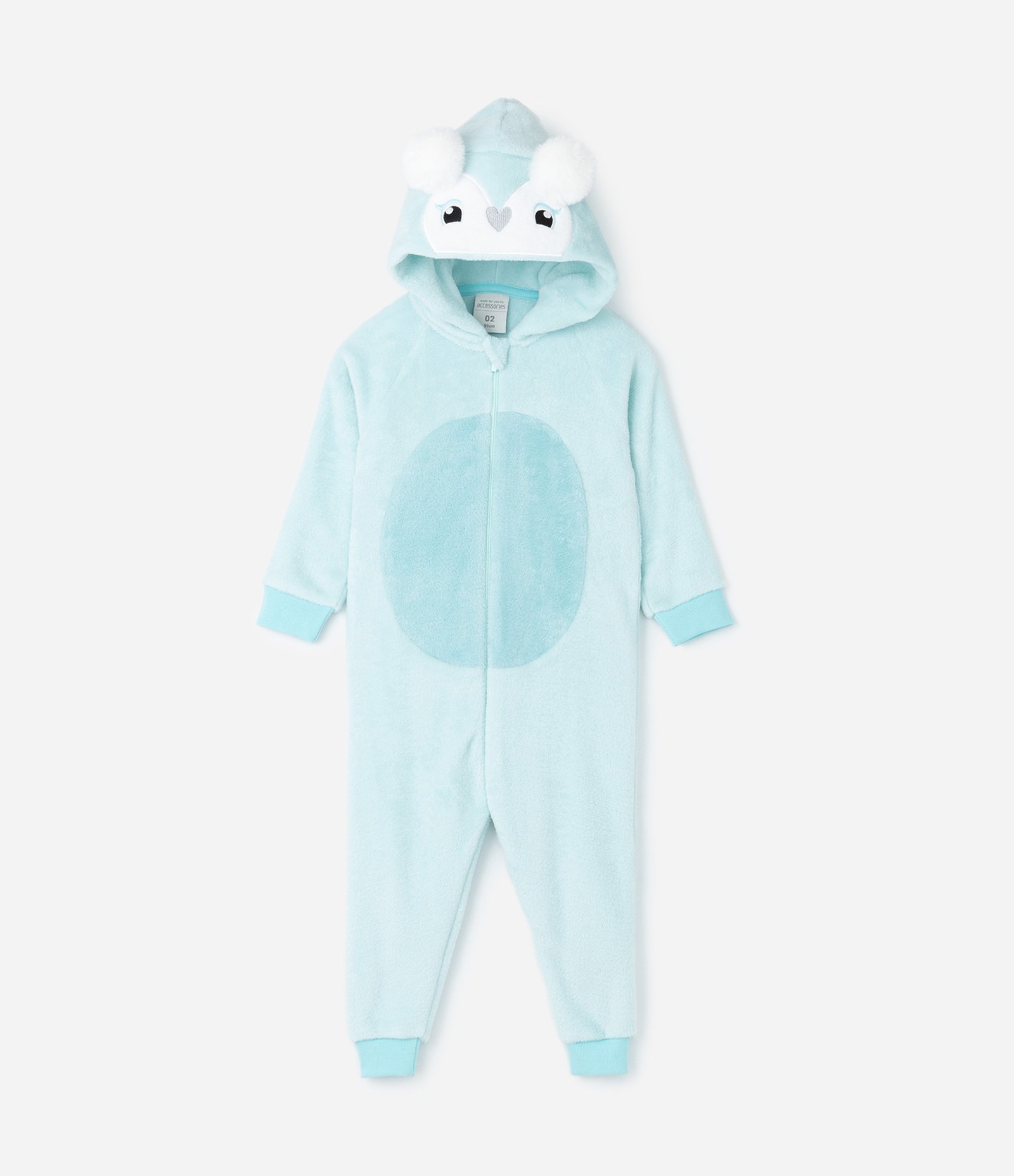 Pijama Jumper Infantil em Fleece com Bordado de Bichinho - Tam 2 a 10 anos Azul 1