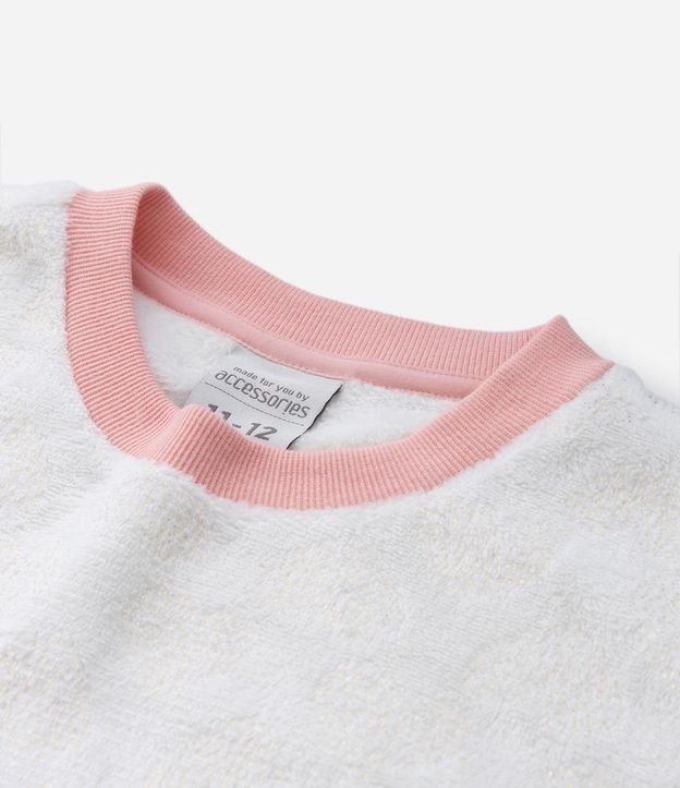 Pijama Infantil em Fleece com Detalhes em Glitter - Tam 5 a 14 anos Branco 8