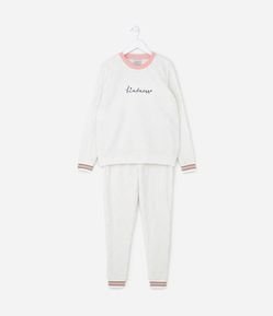 Pijama Infantil em Fleece com Detalhes em Glitter - Tam 5 a 14 anos