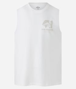 Regata Regular em Meia Malha com Estampa Praiana