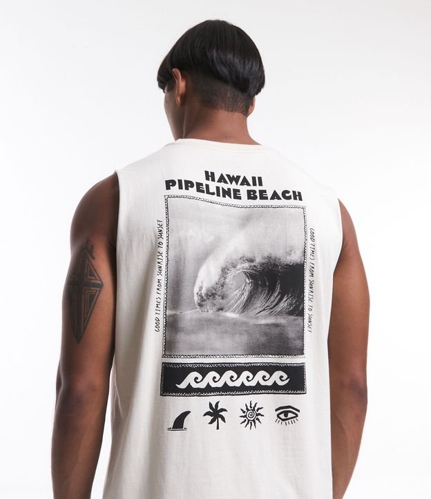 Regata Machão em Meia Malha com Estampa Hawaii Pipeline Beach