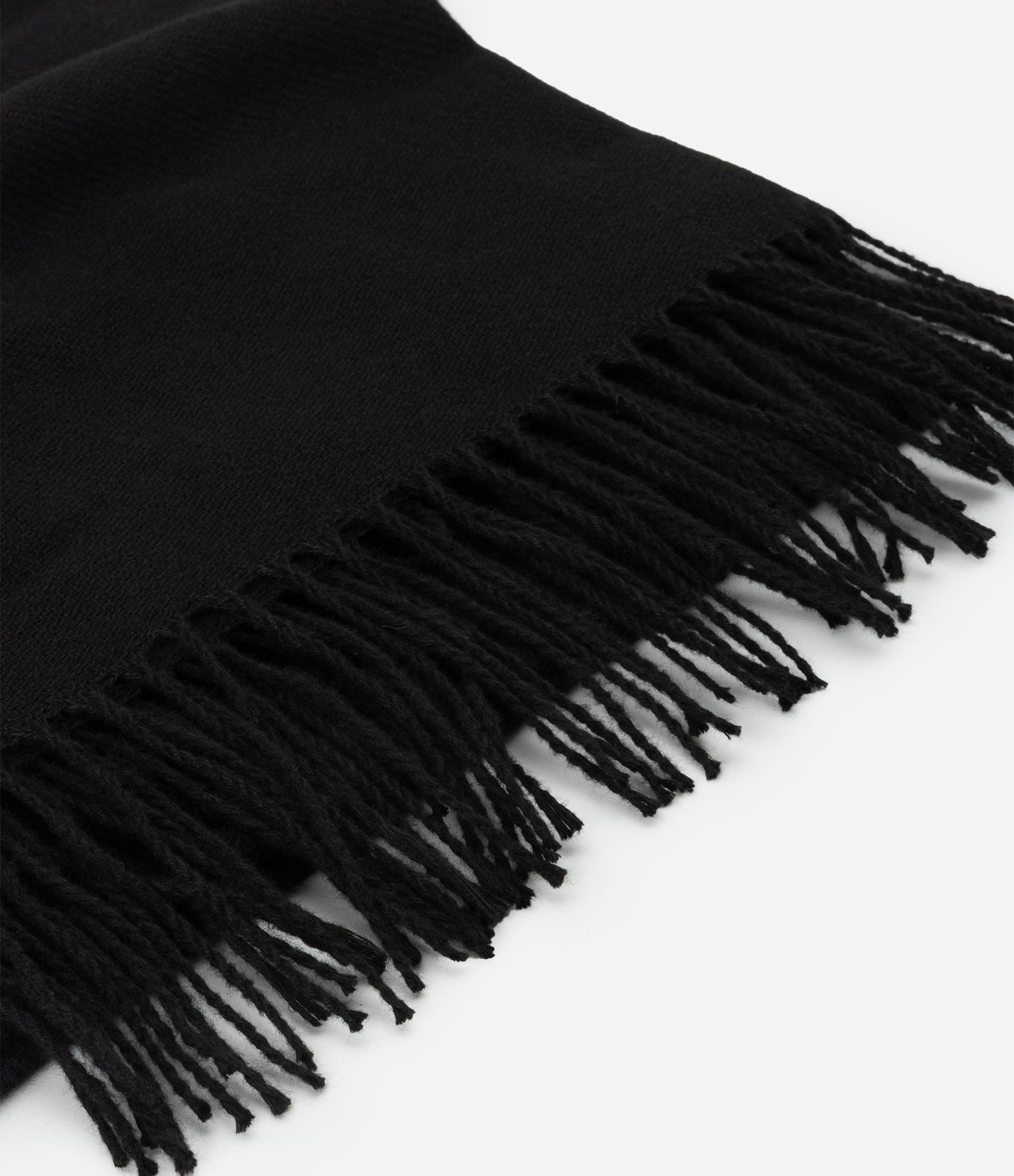 Cachecol Dupla Face em Tricô com Franjas nas Pontas Preto 4