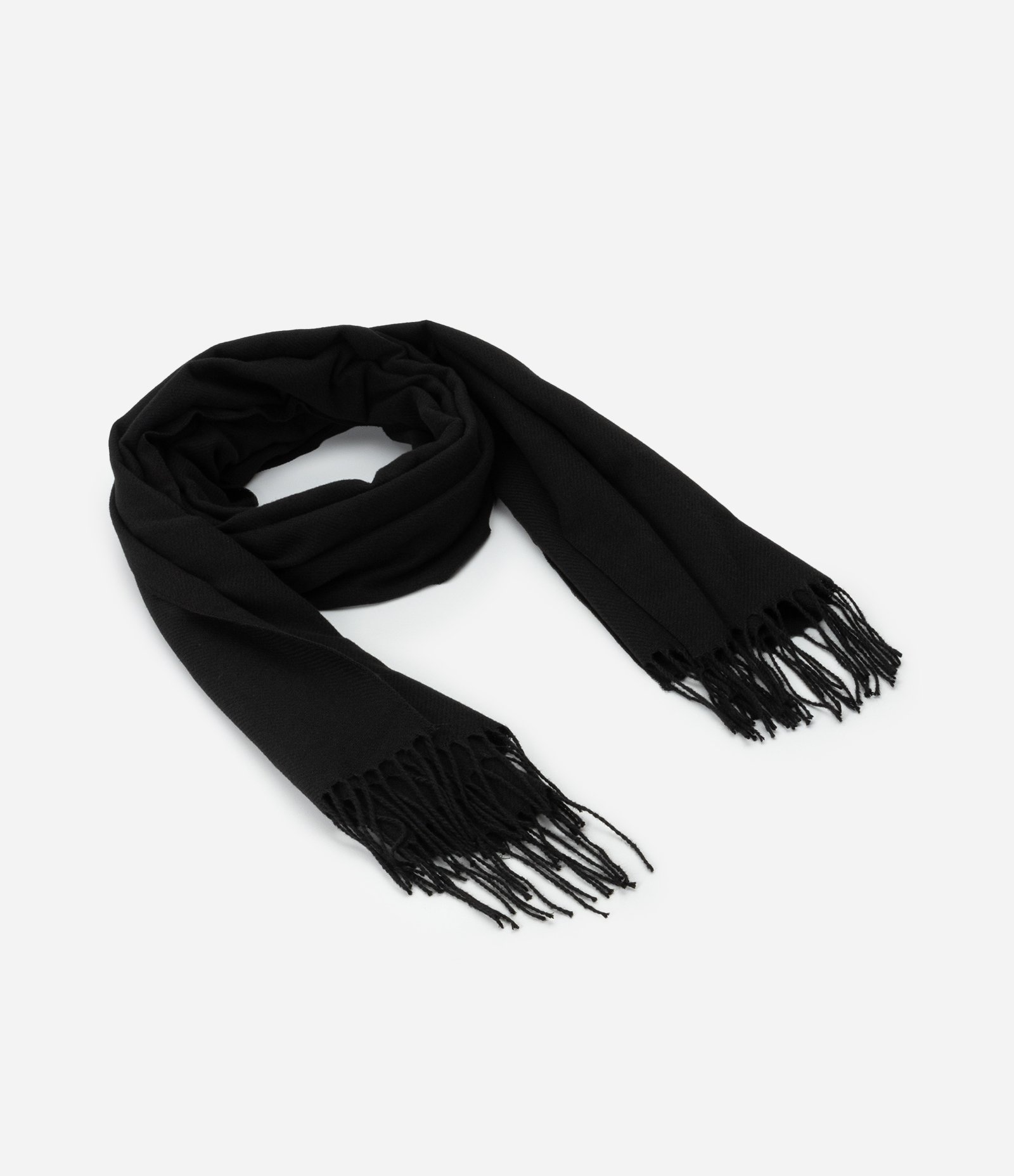 Cachecol Dupla Face em Tricô com Franjas nas Pontas Preto 6