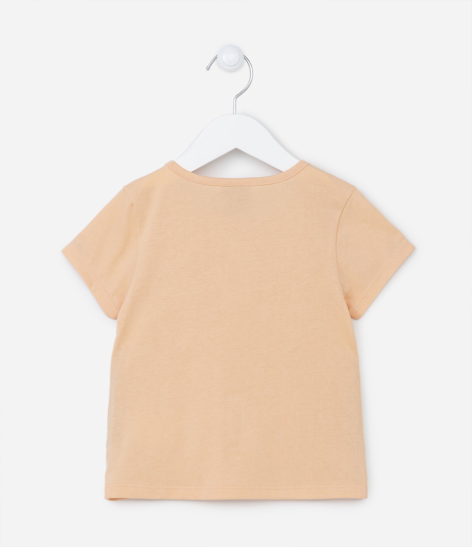 Camiseta Infantil com Bolsinho Interativo de Unicórnio - Tam 1 a 5 Anos Laranja Coral 2