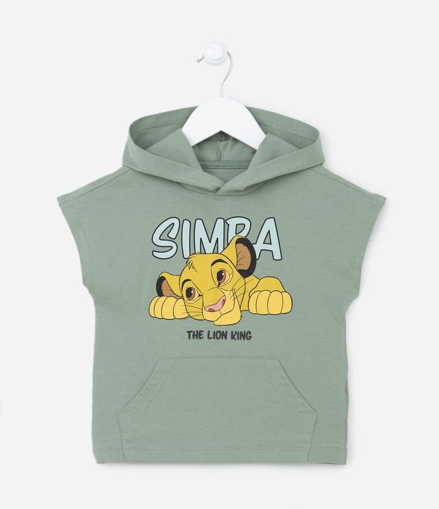 Conjunto Infantil com Capuz e Estampa do Simba - Tam 1 a 4 anos Verde 2