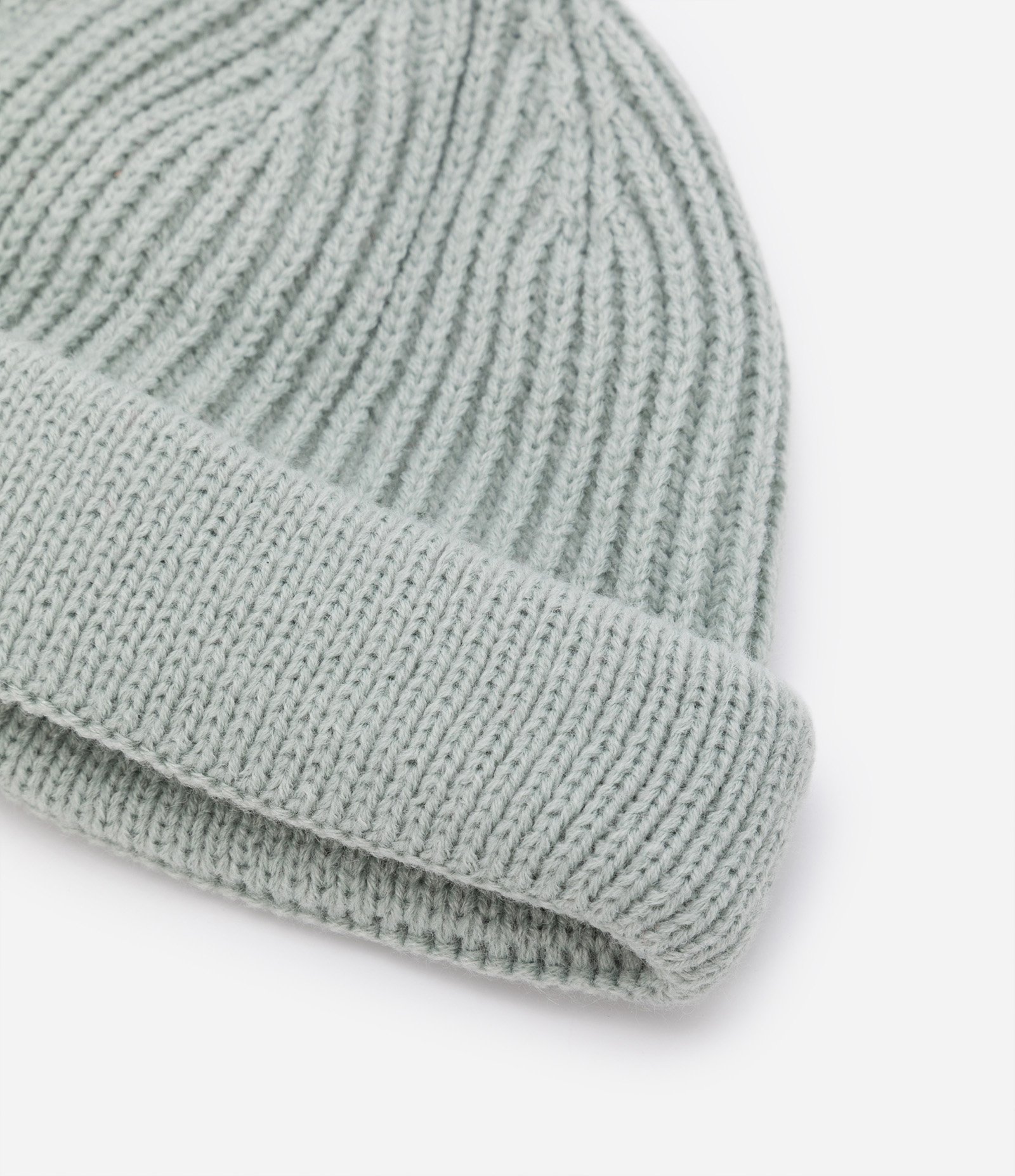 Touca Lenhador em Lã Acrílica com Dobra e sem Costura Verde Acizentado 3