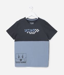 Camiseta Infantil com Estampa do Sonic - Tam 4 a 12 anos