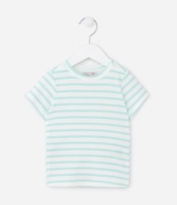 Camiseta Infantil Canelada com Estampa Listrada - Tam 1 a 5 Anos