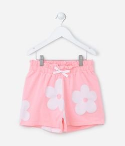 Short Clochard Infantil em Cotton Estampa Flores - Tam 5 a 14 anos