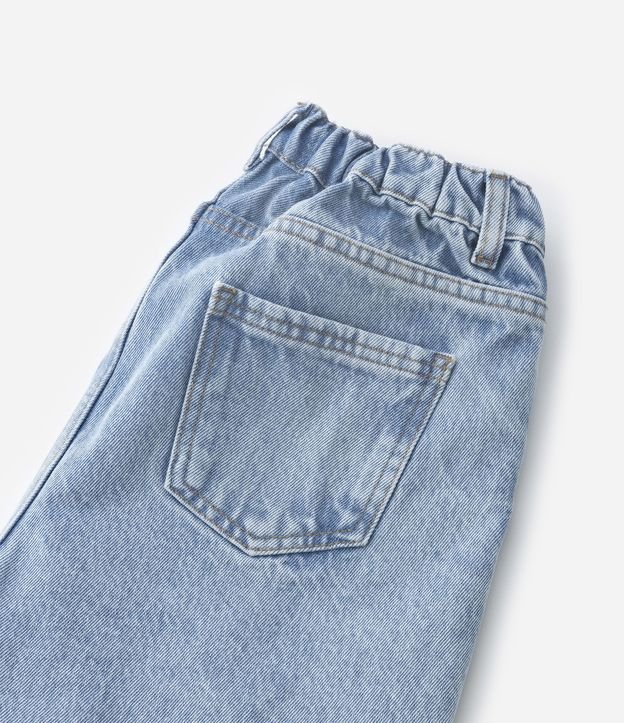 Bermuda Jeans Infantil com Puídos nas Barras - Tam 5 a 14 anos Azul Médio 4