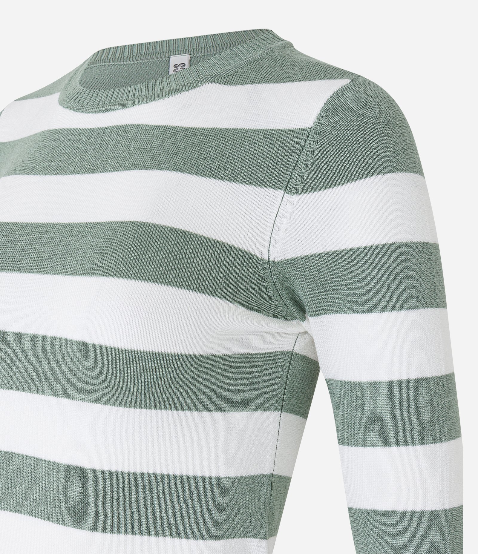 Blusa em Viscose Listrado com Punhos e Barra Canelada 6