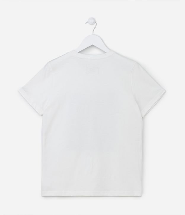 Camiseta Infantil com Estampa de Folhagens - Tam 5 a 14 anos Off White 2